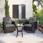 Aoxun 3 Pieces Patio Furniture Set, Patio Swivel Rocker Chairs Set of 2 - Image 2