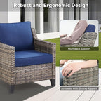Patio Chairs Set of 2-All Weather Rattan Wicker Outdoor Chair - Image 7