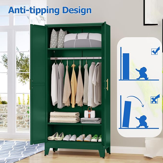 GAIOUS Metal Wardrobe Cabinet - Image 6