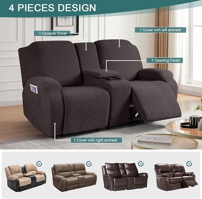 Ruaozz Loveseat Recliner Covers - Image 4