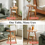 Side Table, 2-Tier Round End Tables Living Room, Mid Century Modern Side Table - Image 8