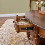 LEEMTORIG Oval Coffee Table for Living Room, Solid Wood Table - Image 7