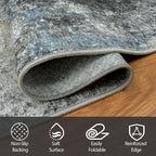 5x8 Area Rugs for Living Room Washable Bedroom Dining Room Black Gold | Modern - Image 4