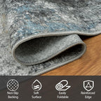 9x12 Area Rugs for Living Room Washable Bedroom Dining Room Black Gold | Modern - Image 3