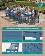 SERWALL HDPE Dining Set for 10 – 2 Tables, 8 Armless + 2 Armchairs. Includes 10 - Image 2