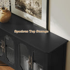 Vintage Buffet Sideboard with 4 Glass Doors, Deractive Crezada - Image 5