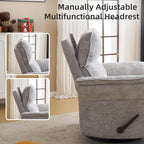 Oversized Glider Rocker Recliner, Chenille Rocking Nursery Chair - Image 4