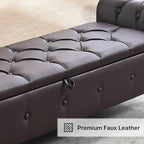 Storage Bench for Bedroom, Faux Leather King Size Bench - Image 8