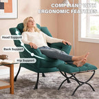 MBOOYOME Lazy Chair with Folding Ottoman, Modern Accent Armchair with Armrests - Image 7