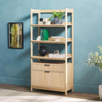 Walker Edison Transitional Open Reeded 4-Shelf Bookshelf - Image 2