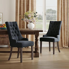 COLAMY Fabric Side Dining Chairs Set of 6, Wingback Upholstered Dining Room - Image 8