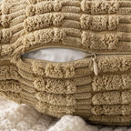 MIULEE Lumbar Corduroy Decorative Throw Pillow Covers 12x20 Khaki Pack of 2 | - Image 3
