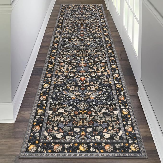 HEBE Hallway Runner Rug 2'x8', Washable Non Slip Kitchen Rug Runner | Soft Boho by HEBE