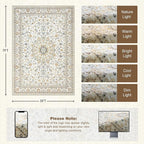 5x7 Area Rugs Living Room: Washable Vintage Rug - Image 2