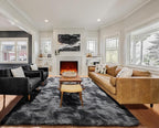 Area Rugs 9x12 Living Room, Tie-Dyed Dark Grey Large Fluffy Bedroom Rug - Image 7