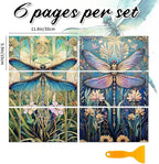 6 Sheets Dragonflies Rub on Transfers - Image 2