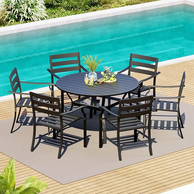 HOMREST 7 Piece Outdoor Patio Dining Set - Image 7