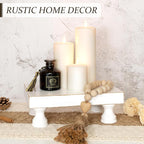 EOSAHR Decorative Wood Riser for Home Decor : Farmhouse Pedestal Stand for - Image 4