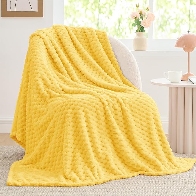 BEDELITE Light Yellow Throw Blanket by BEDELITE