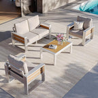 Aoxun Aluminum Outdoor Patio Furniture Set, 2 Seats Metal Sectional Patio - Image 7