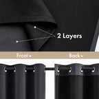 MIULEE Grey 100% Blackout Curtains - Image 3