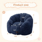 MAXYOYO Kids Bean Bag Chair, Floral Shaped Bean Bag Sofa, Plush Faux Fur - Image 2