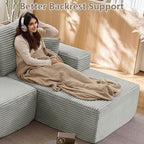 107" Comfy U-Shaped Sectional Modern Boneless Corduroy Couch - Image 4