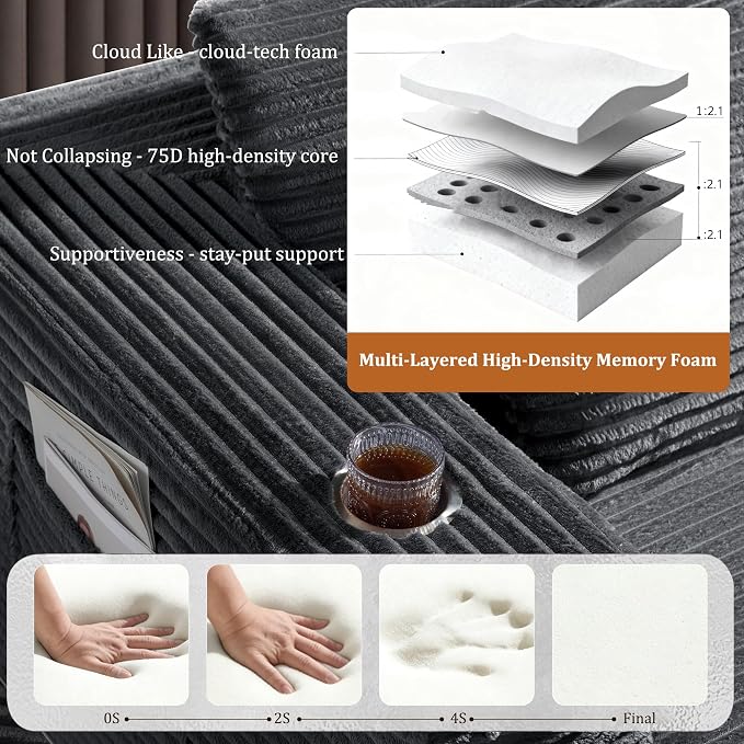 37" Cloud Sectional Couch Ottoman - Image 7