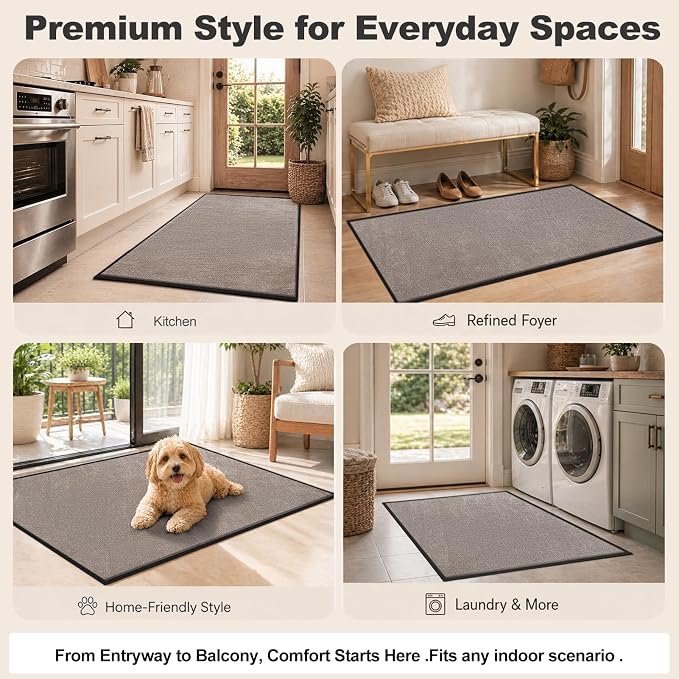 Super Absorbent Front Door Mat, 29.5" x 17", Non-Slip Washable Indoor Doormats - Image 8
