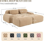 Boneless Sectional Couch, No Assembly Required, 81.8” U Shaped Modular Cloud - Image 3