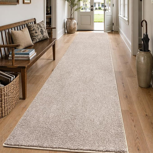 2x10 Oatmeal/White Runner Rug Washable Non-Slip by Unknown