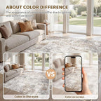 UERMEI 5x7 Area Rug Living Room Rugs Washable Neutral Brown Grey Carpet | - Image 5