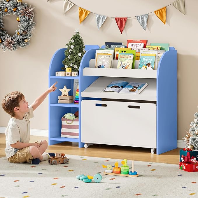 ONBRILL Kids Bookshelf and Toy Storage Organizer - Image 8