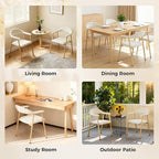 DUMOS Dining Chairs Set of 2, Linen Fabric Upholstered Kitchen Side Chairs - Image 6