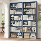 FOTOSOK 6-Tier Open Bookcase and Bookshelf Set of 2, Freestanding Display - Image 3