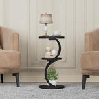 JUSTOGO Small Round Side Table, 3-Tier End Table - Image 8