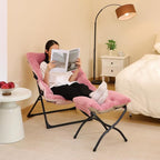 Comfy Saucer Chair for Adults, Soft Faux Fur Bedroom Chair, Accent Dorm Chairs - Image 5