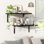 Fun Memories Floating Shelves for Wall, 12 Inch Deep Floating Shelves Set of 2 - Image 4