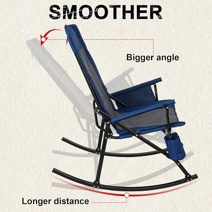Romswi 2 Pack High Back Portable Rocking Chair - Image 6
