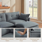 Amsleekey Modular Sectional Sofa, 111.5" U-Shaped Corduroy Comfy Sectional - Image 6