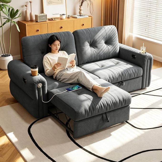 Convertible Couches, Queen Size Pull Out Sofa Bed - Image 10