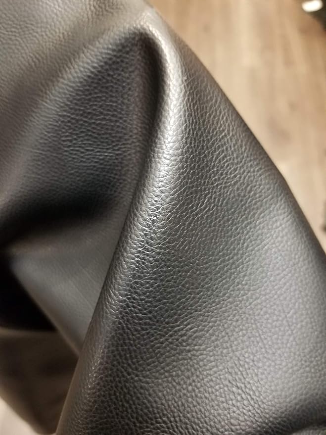 NAT Leathers | Black Pebble Soft Faux Vegan Leather PU | 4 Yards Cut by Yard | - Image 4