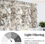 jinchan Ruffled Floral Valance Linen Shabby Chic Small Window Curtain 18 Inch - Image 5