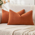 MIULEE Halloween Fall Burnt Orange Chenille Lumbar Pillow Covers, 12x20 | Set by MIULEE