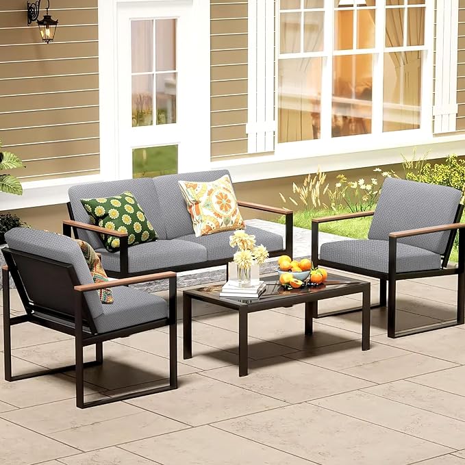 8Pcs Patio Cushion Covers, Outdoor Stretch Cushion Covers, Washable | Stretch - Image 7