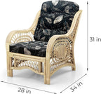 Malibu Lounge Set of 4: 2 Natural Rattan Wicker Chairs, Three-Seater Sofa and - Image 3