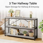 LVB Farmhouse Entryway Table, Metal Wood Console Table - Image 6
