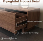 Extendable TV Stand for 65-100 Inches TVs – Walnut Entertainment Console - Image 7