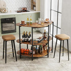 Giantex 3-Tier Bar Table, Corner Bar Cabinet, Liquor Home Bar Unit - Image 4