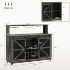 HOMCOM Farmhouse Coffee Bar Cabinet - Image 2